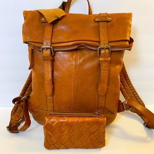 Unique Natural Leather Backpack & Wallet